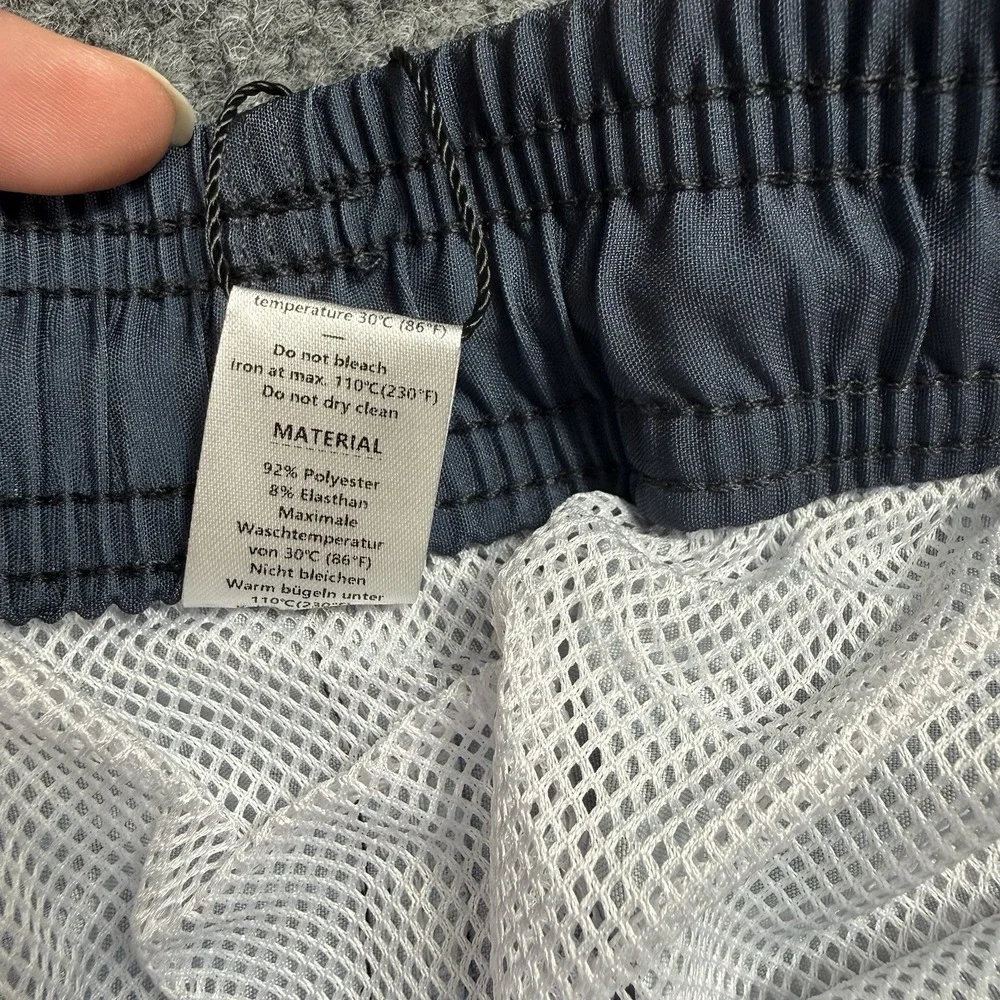 Aptro Men's Blue‎ Ombre Striped Swim Trunks Board Shorts Drawstring Pockets